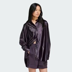 Adidas special edition satin oversized button up shirt